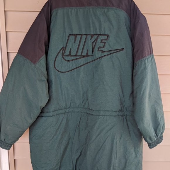 Vintage Nike Jacket Big Logo Embroidery Green Coat - Picture 8 of 9